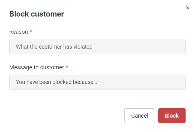 Block a customer