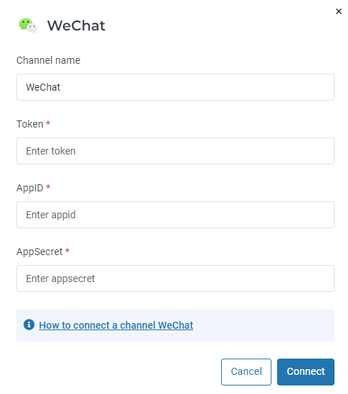 Connecting the WeChat channel