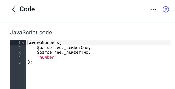 You can only work with regular functions using the Code block