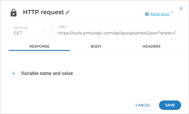 HTTP request block