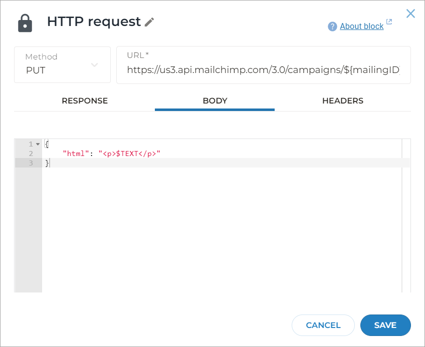 HTTP request body