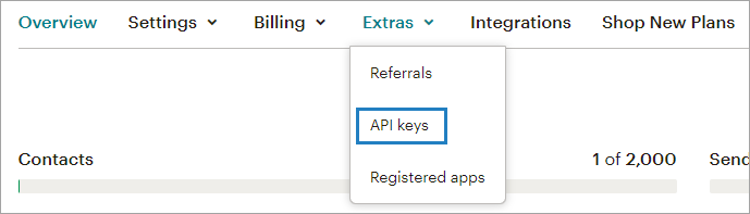Extras → API keys