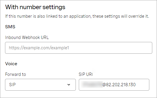 Configuring a virtual number